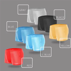 Quick Dry Mens Ice Silk Boxer Briefs Slim Sexy Breathable Transparent Men's Briefs Boxers