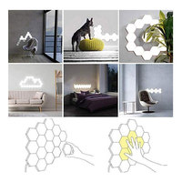 Lámpara LED hexagonal magnética, lámpara de pared táctil Modular, decoración de Color, nocturna