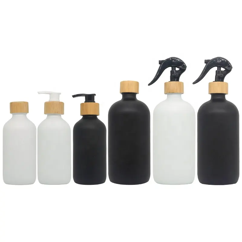 Dispensador de sabão líquido, garrafa de bomba de sabão líquido, branco fosco e preto, 16oz/8oz/250ml/500ml, para cosméticos