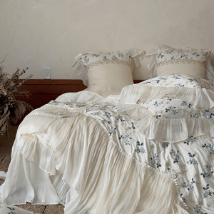 Juego <span class=keywords><strong>de</strong></span> Sábanas <span class=keywords><strong>de</strong></span> Cuatro Piezas <span class=keywords><strong>de</strong></span> Algodón <span class=keywords><strong>de</strong></span> Fibra Larga Estilo Princesa Francesa, Fundas <span class=keywords><strong>de</strong></span> Almohada, Juego <span class=keywords><strong>de</strong></span> Fundas <span class=keywords><strong>de</strong></span> Edredón - Product Image 4