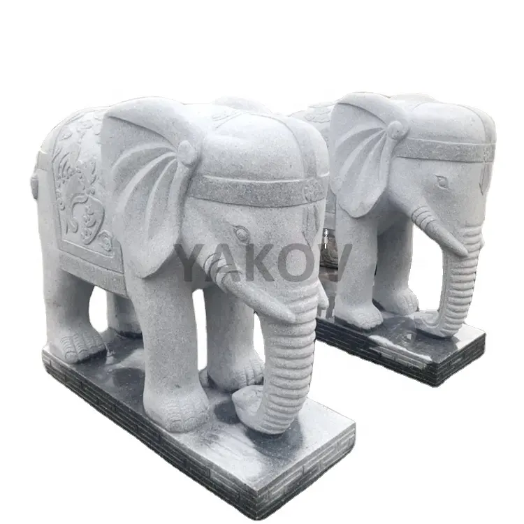 Individuelle Größe Traditionelle Outdoor-Steinel ef anten statue, hand geschnitzte östliche große Elefanten statuen