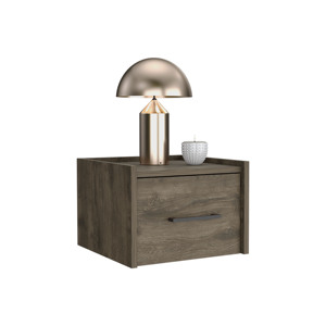 Floating Nightstand Dark Brown Wood <b>Wall</b> Mounted <b>Storage</b> Drawer Bedside Cabinet - Product Image 5