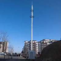 Tour de télécommunication monotube en acier pour antennes 4G 5G, galvanisée à chaud, levage par pompe pneumatique pour réseau de télécommunications extérieur