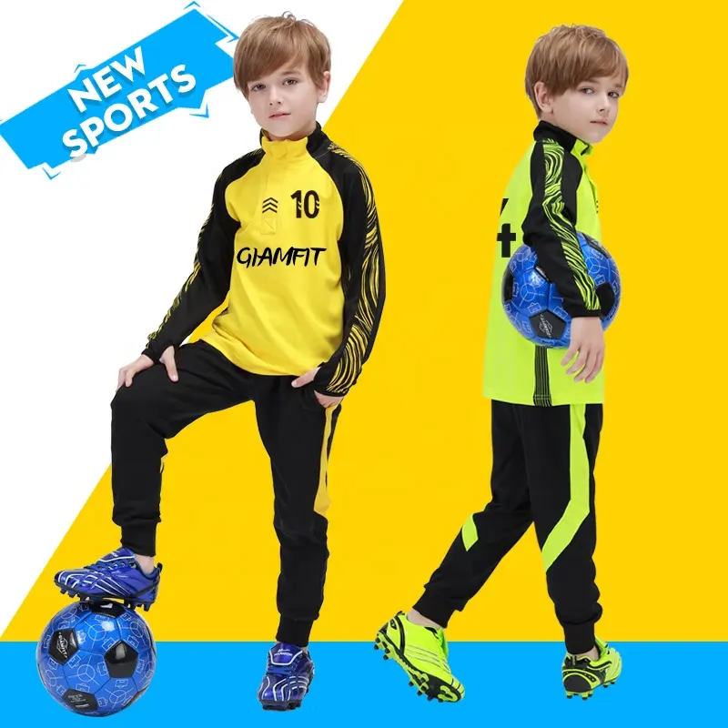 Çocuklar futbol eşofman çocuk futbol eşofman sıcak Flecce eğitim Boy WT021 için futbol forması spor eşofman