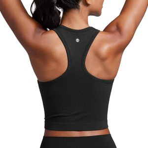 CRZ YOGA nefes dikişsiz nervürlü yüksek boyun mahsul Tank kadınlar için <span class=keywords><strong>Tops</strong></span>-Longline Racerback yastıklı yüksek destek spor Bras - Product Image 5