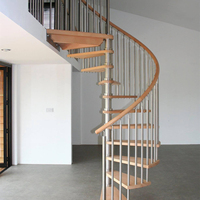 Escalier en colimaçon en bois pour décoration de villa, marches en bois, escalier en spirale rond, intérieur luxueux