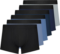 Boxers pour hommes avec impression de logo personnalisé, sous-vêtements respirants à la mode, couleurs unies élastiques, boxers classiques en gros