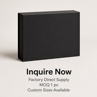 Boîte cadeau noire douce au toucher, impression personnalisée, pliable, style livre, fermeture magnétique rigide, vente en gros directe d'usine, emballage plat