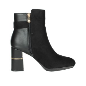 Stivaletti neri classici da donna con tacco 5cm con chiusura a Zip superiore in pelle sintetica a punta altezza aumento-8354-24 - Product Image 4