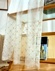 Estilo bordado cortina transparente tela ventana cortinas sala de estar - Product Image 2