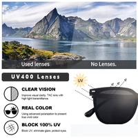 Lunettes de soleil carrées pour hommes avec monture magnétique TR et charnière en métal polarisée Charnière en métal ultra légère Lunettes tendance Conduite neutre