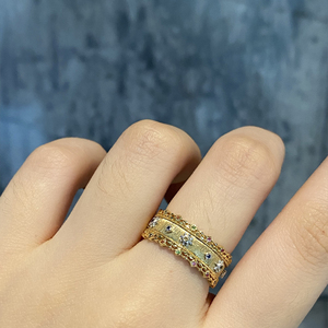 อาซูโอ เรียล วินเทจ จิวเวลรี่แหวนทองคำแท้ 18K สีเหลืองธรรมชาติ แหวนดีไซน์ดั้งเดิม ของขวัญสำหรับผู้หญิงสวมใส่ในชีวิตประจำวัน - Product Image 6