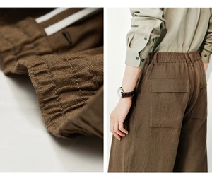 Pantaloni Harem <span class=keywords><strong>da</strong></span> <span class=keywords><strong>Uomo</strong></span> 100% <span class=keywords><strong>Lino</strong></span> <span class=keywords><strong>di</strong></span> Alta Qualità, alla Moda, Casual, Traspiranti, a Vita Media, Popolari, Tinta Unita - Product Image 4