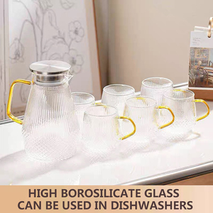 <span class=keywords><strong>Pichet</strong></span> en verre borosilicate de haute qualité avec couvercle pour infusion de thé et fruits, eau chaude ou froide, thé glacé, vin, café, lait, jus - Product Image 3