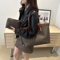 Ensemble 2 Pièces Sacs à Main de Luxe pour Femme 2024, Sac Bandoulière Messager en Cuir PU avec Fermeture Éclair, Design de Marque, et Pochette Sac Fourre-Tout