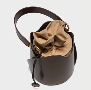 Leather women's bucket <b>bag</b> fashion drawstring crossbody <b>bag</b> custom logo women's handbag bucket <b>bag</b> - Product Image 4