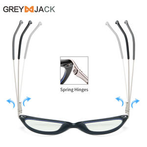 กรอบแว่นตาเกรย์แจ็คแคทอาย TR90 แบบเต็มกรอบ ป้องกันแสงสีฟ้า แฟชั่นสำหรับทุกเพศ พร้อมบานพับสปริง - Product Image 4
