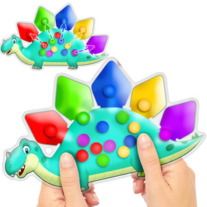 Nouveau produit : Jouet éducatif en plastique dinosaure pour bébé, pour la décompression, l'entraînement à la préhension, le jeu de pincement et la classification des couleurs - Product Image 1