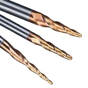 Fraise à queue conique HUHAO TISIN avec revêtement, 2 dents, HRC55, en carbure pour CNC, pour sculpture sur bois, référence 1835 - Product Image 1