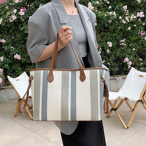 <span class=keywords><strong>Sac</strong></span> fourre-tout tendance grande capacité <span class=keywords><strong>en</strong></span> <span class=keywords><strong>toile</strong></span> avec fermeture éclair, <span class=keywords><strong>sac</strong></span> à bandoulière extérieur avec poignée <span class=keywords><strong>en</strong></span> cuir pour <span class=keywords><strong>femme</strong></span> et fille - Product Image 6