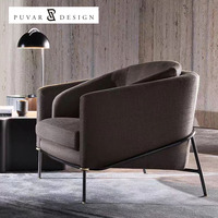 Meubles de salon modernes nordiques fauteuil de loisirs chaise de canapé en tissu simple gris haut de gamme