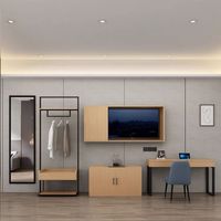 Usine directe hôtel de luxe moderne chambre ensemble de meubles en bois massif 5 étoiles hôtel standard cadre de lit panneau têt