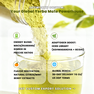 Lifeworth Yerba Mate Instant Tea <strong>Sweet</strong> Mint Flavor Immunity &amp; Detox 11g Sachet Powder - Product Image 5