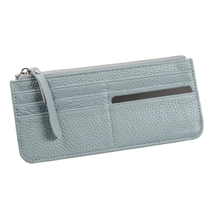 <span class=keywords><strong>Portafoglio</strong></span> da <span class=keywords><strong>donna</strong></span> in vera pelle RFID con chiusura a cerniera <span class=keywords><strong>blu</strong></span> portamonete lungo con fodera in Nylon - Product Image 4