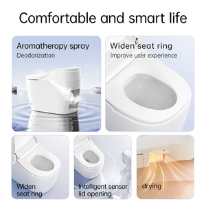 One Piece Electric <strong>Bidet</strong> Siphonic Intelligent Smart Toilet Bowl Elongated Shape with Remote Control Function for Hotels - Product Image 2