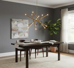 Bare Brass Geometric Chandelier Contemporary Design Elegant Wall Mount <b>Light</b> <b>Fixture</b> Diwali Living Room Dining Area Lobby - Product Image 3