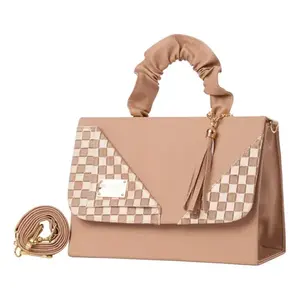 Bolso de Mano para Mujer Fana, Forma de Sobre, Color Nude, Microfibra, Cuero Sintético, con Borla, Correa Extraíble, Uso Diario - Product Image 1
