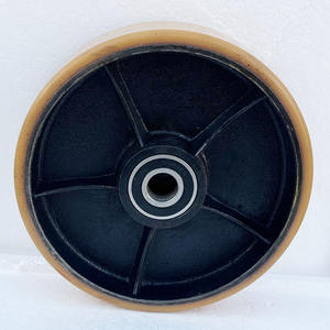 Roue pivotante <span class=keywords><strong>en</strong></span> polyuréthane robuste pour chariot élévateur 200 mm (8 pouces) – Roue de direction pour transpalette manuel, capacité 1000 kg, frein non inclus - Product Image 3