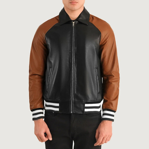 Chaqueta Varsity de Invierno para Hombre, de Cuero Transpirable, a la Moda, de Alta Calidad, Resistente al Agua y al Viento, Servicio OEM - Product Image 4