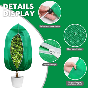 Housses de protection pour plantes avec fermeture éclair et cordon de serrage, bâches anti-gel pour plantes de jardin extérieures, arbres et plantes en <span class=keywords><strong>pot</strong></span>, hiver, temps froid - Product Image 3