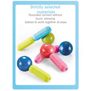 46 Uds. DIY bloques de construcción magnéticos creativos juguetes apilables Barra de palos magnéticos 3D educativos y bolas con caja de almacenamiento portátil - Product Image 5