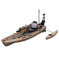 Kayak de pêche monoplace de 3 mètres, bateau à rames en plastique, canoë de mer, avec moteur électrique ou pédalier, siège au choix