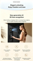 Serrure intelligente de luxe à reconnaissance faciale 3D avec caméra vidéo pour la sécurité de la porte d'entrée