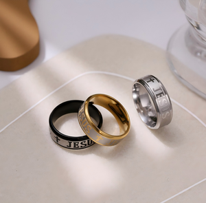 <span class=keywords><strong>Bague</strong></span> chrétienne unisexe en <span class=keywords><strong>acier</strong></span> inoxydable, large, gravée avec un croix de Jésus, élégante, simple et polyvalente - Product Image 6