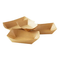 Barquettes jetables en papier kraft personnalisables avec logo pour sushis, plateaux alimentaires pour apéritifs froids, contenants de traiteur épaissis sans pliage, durables