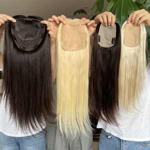 Prothèse capillaire en cheveux naturels à base de dentelle, lisse, blonde, densité 130%, cheveux Remy, raie centrale, nœuds invisibles, base mono, style 2 - Product Image 4