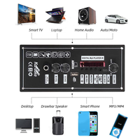Amplifier Audio mobil Mini 10W, Bluetooth AUX/TF/USB/mikrofon fungsi 3.7V li-baterai 5V DC pengisian daya kompak portabel