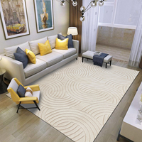 Luxuriöser Maschinengefertigter Moderner Samt-Teppich mit Niedrigem Flor und Fransen, 3D-Muster, Rutschfester Weicher Teppich für Wohnzimmer, Schlafzimmer und Heimdekoration
