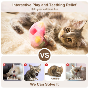 Jouets colorés pour chats : Cages en fil métallique avec plumes, en PP durable, pour l'auto-entretenement des chats et le jeu interactif - Product Image 4