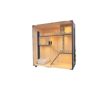 Villa Kucing Mewah 2 Lantai dari Kayu - Kandang & Rumah Kucing Persegi Panjang untuk Rumah Tangga dengan Sarang Tahan Air, Rumah Kucing Besar untuk Pembiakan di Dalam Ruangan - Product Image 6