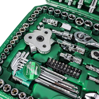 Ensemble d'outils à main robustes de 123 pièces, kit complet de clés à douilles pour la réparation automobile et l'entretien de l'atelier à domicile
