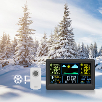 EMAF Hygromètre de prévision à usage domestique Moniteur électronique de température et d'humidité Horloge de station météo numérique LCD pour le salon