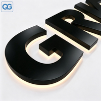 Livraison rapide, enseigne commerciale extérieure personnalisée en acrylique rétroéclairée par LED 3D, éclairée par LED, pour la publicité de la marque de l'entreprise, devanture de magasin