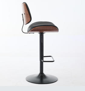Modern Counter Height Swivel Tall <b>Bar</b> <b>Stools</b> Set of <b>2</b> 360 Degree Rotate Black Leather Easy-to-Assemble Adjustable for Dining - Product Image 2