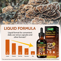 Compléments alimentaires Lenm Private Label 1392 mg de teinture de champignon Turkey Tail, sans sucre ni alcool, extrait de champignon liquide en gouttes