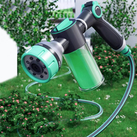 Pistolet à eau en plastique fertilisant Manuel 8 fonctions Arroseur à mousse Dilution automatique Capacité de 100 ml Motifs de pulvérisation variables